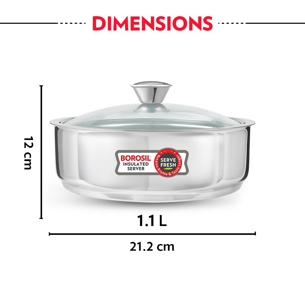Borosil Stainless Steel Insulated Roti Server | Grocsy