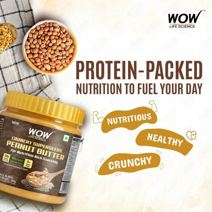 Wow Life Science Crunchy Superseeds Peanut Butter | Grocsy