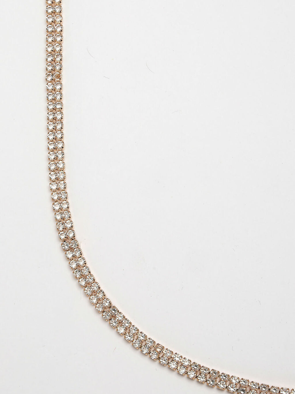NVR Women's Rose Gold-Polished AD-Studded Double Layered Kamarbandh Waist Chain | Grocsy