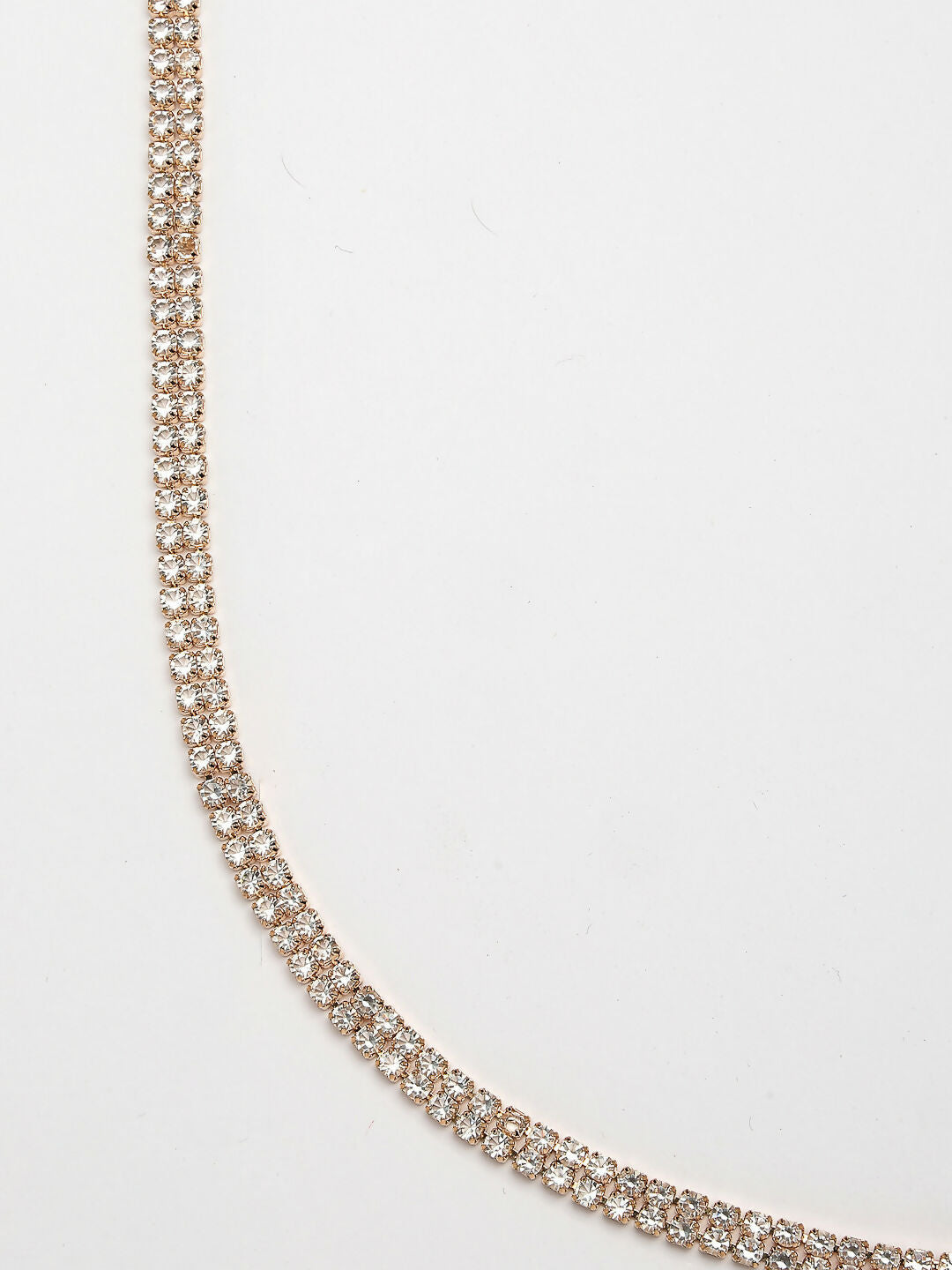 NVR Women's Rose Gold-Polished AD-Studded Double Layered Kamarbandh Waist Chain | Grocsy