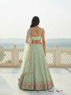 Lehenga Mart Designer Indian Wedding Lehenga Choli-Pista Green | Grocsy