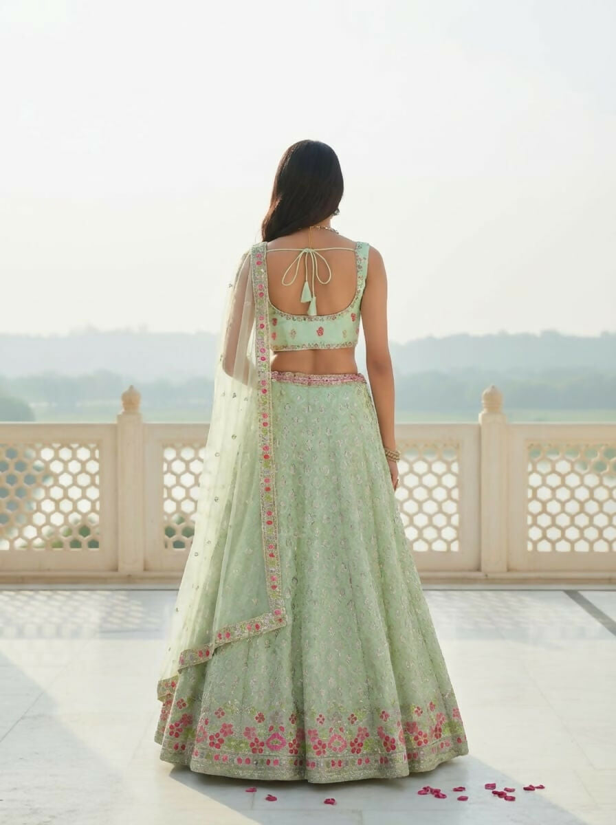Lehenga Mart Designer Indian Wedding Lehenga Choli-Pista Green | Grocsy