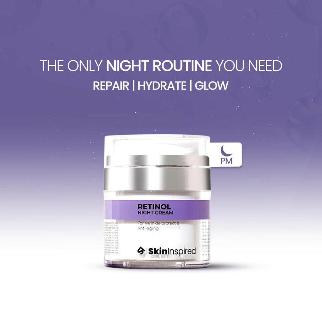 SkinInspired Retinol Night Cream For Wrinkles & Anti-Aging | Grocsy