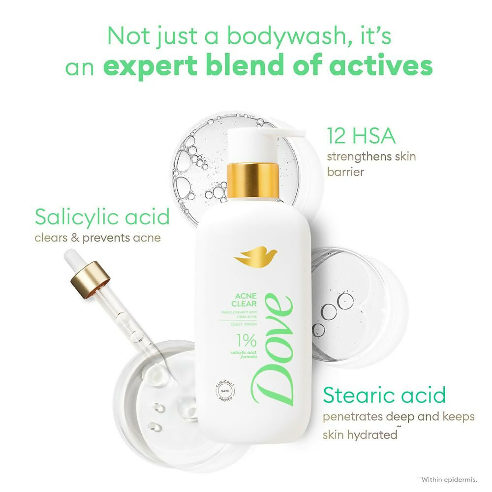 Dove Acne Clear Serum Body Wash with 1% Clearing Serum + Salicylic Acid | Grocsy