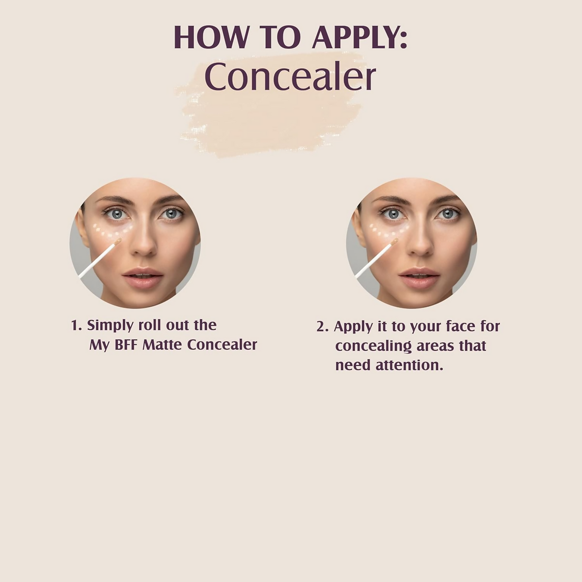 Glam21 My BFF Matte Liquid Concealer For All Skin Tone Matte Finish - Beige | Grocsy