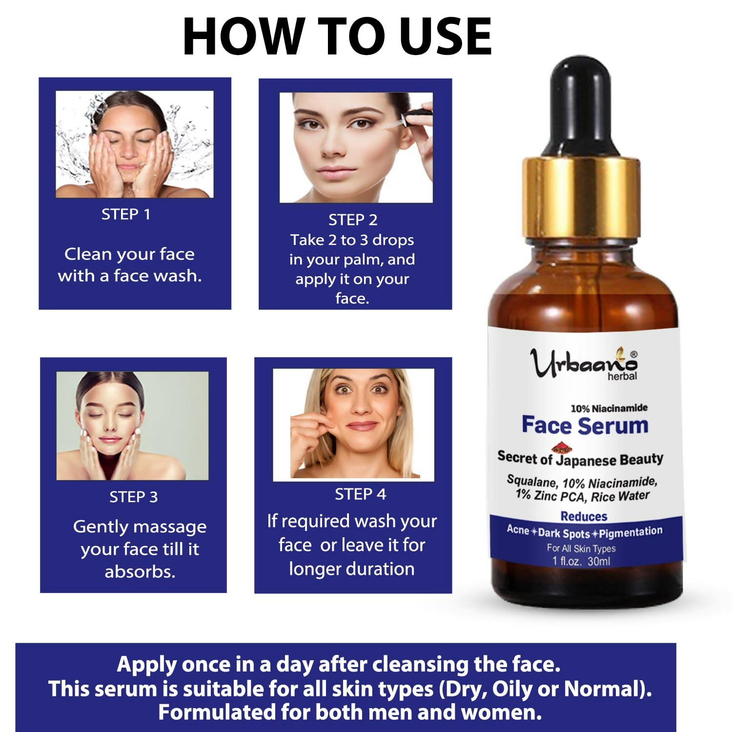 Urbaano Herbal 10% Niacinamide Serum | Grocsy