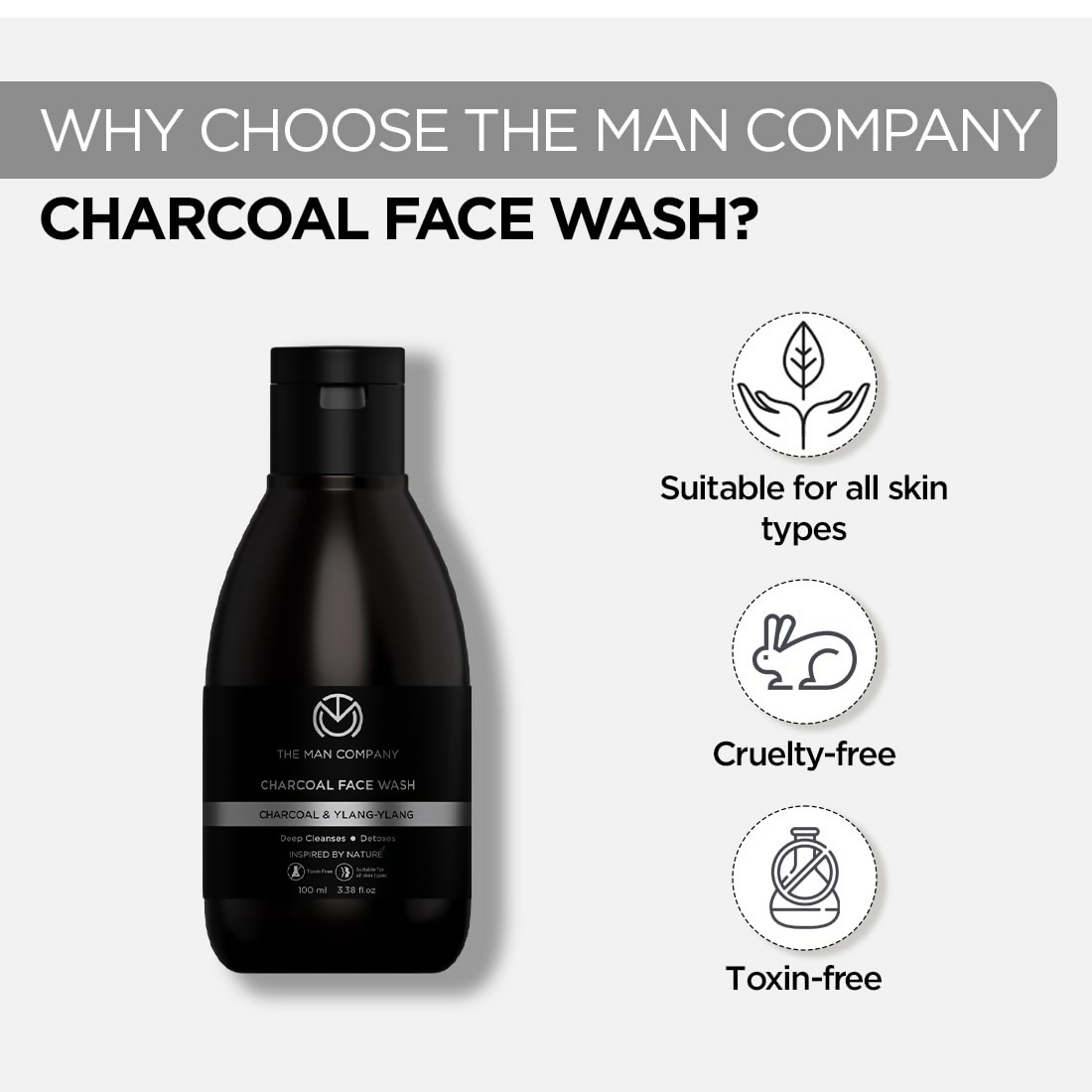 The Man Company Activated Charcoal Face Wash For Men | Grocsy