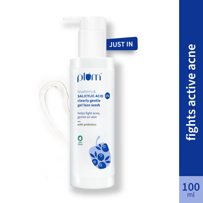 Plum Blueberry & Salicylic Acid 1% Clearly Gentle Gel Face Wash | Grocsy
