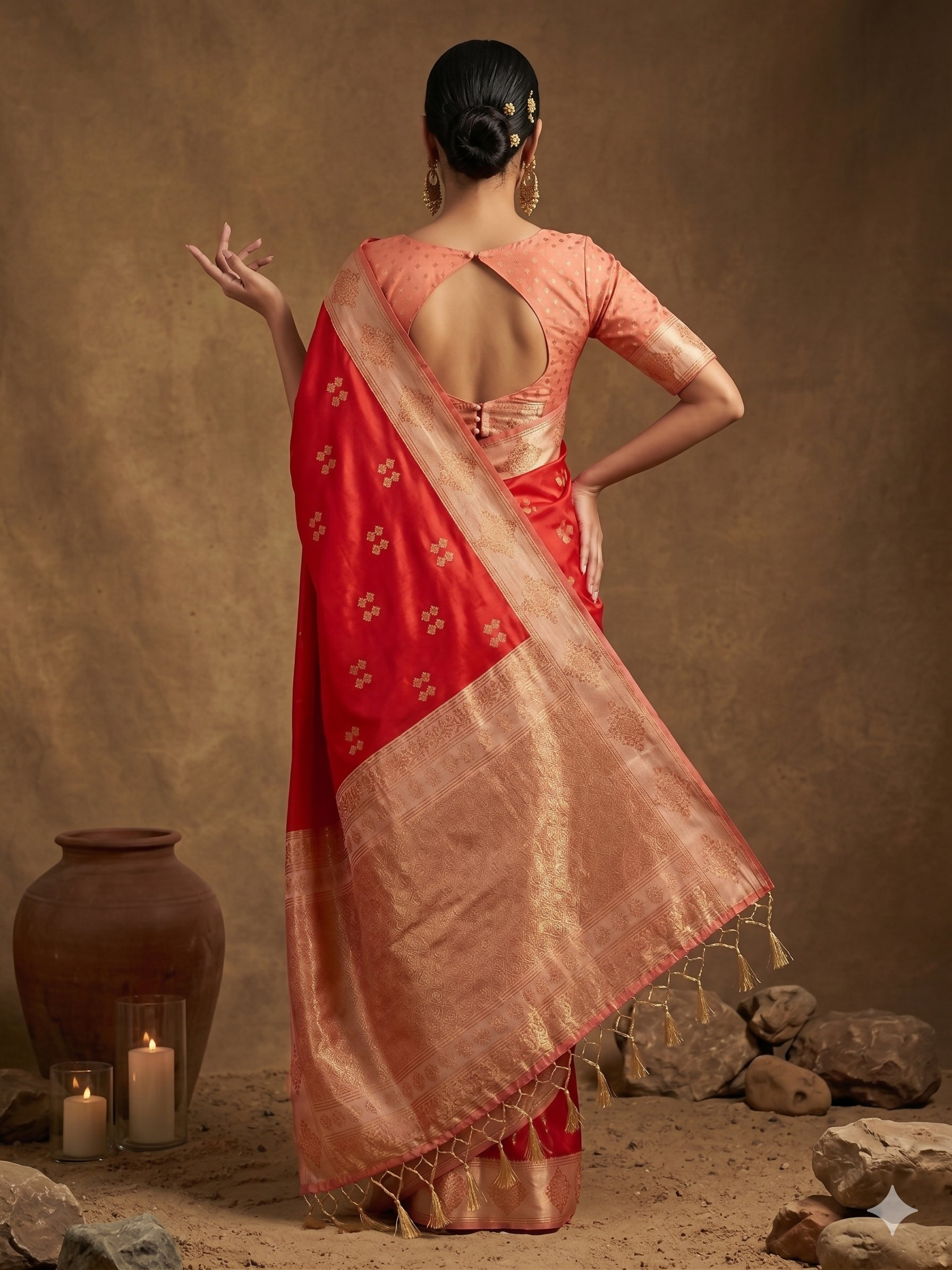 Shree Shyam Fashion Red Soft Silk Saree | Grocsy