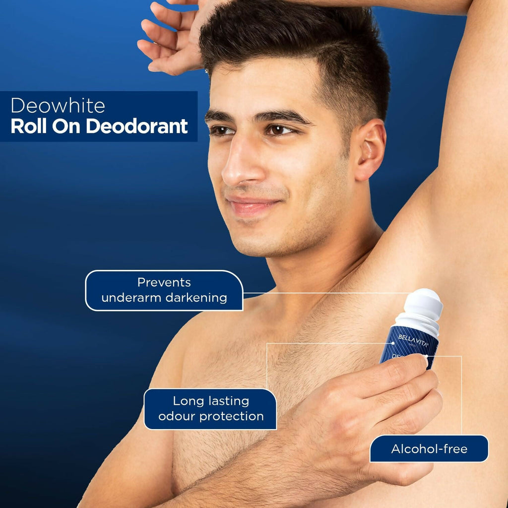 Bella Vita Deo White Natural Underarm Roll On Deodorant for Men | Grocsy