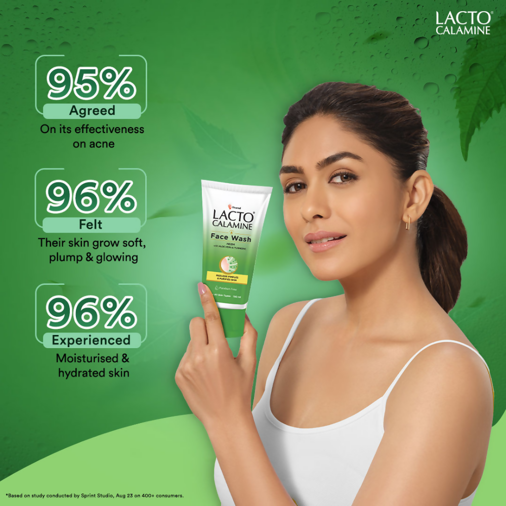 Lacto Calamine Facewash With Neem, Aloe Vera & Turmeric | Grocsy