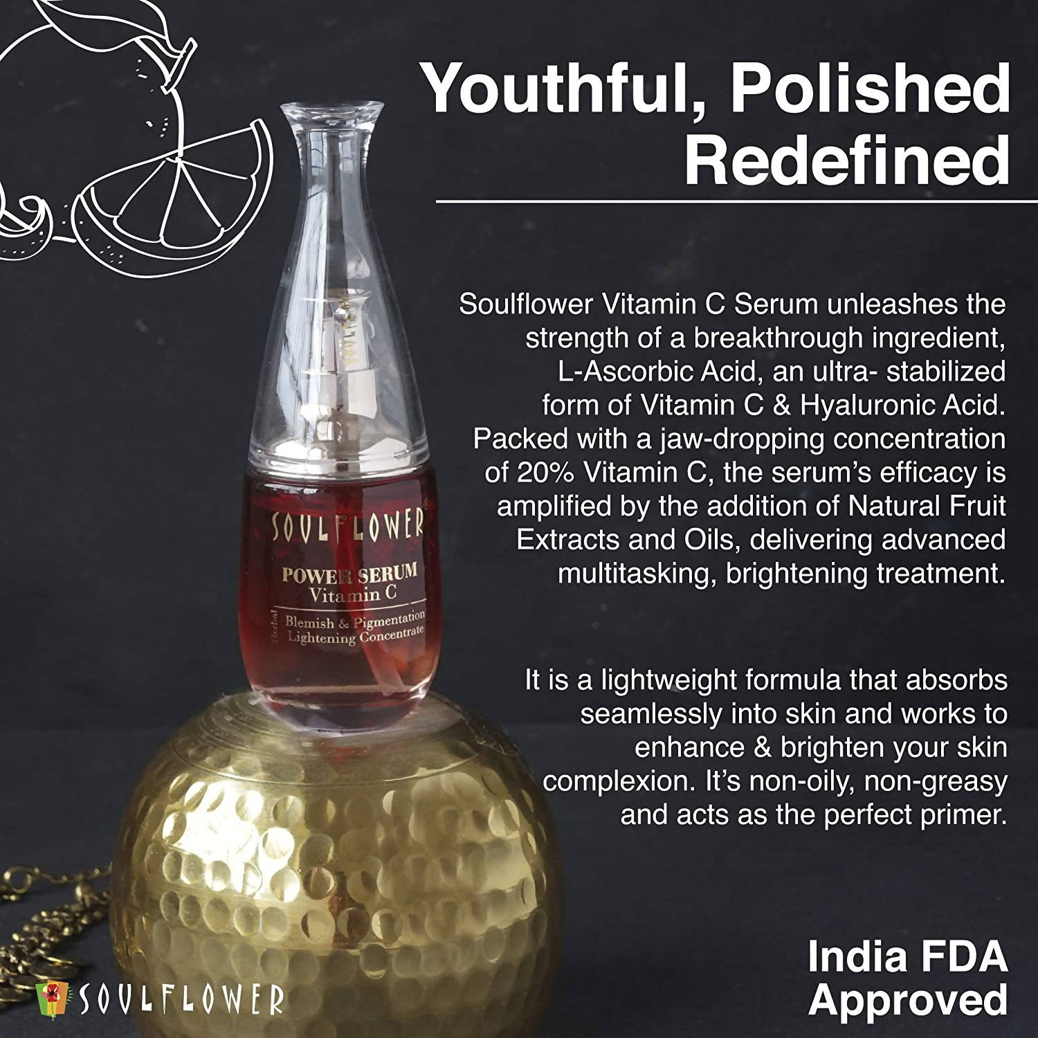 Soulflower Herbal Vitamin C Power Serum | Grocsy