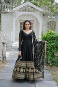 Joban Fashion Black Georgette Sequence Embroidery Work Kurta Set | Grocsy