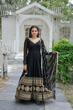 Joban Fashion Black Georgette Sequence Embroidery Work Kurta Set | Grocsy