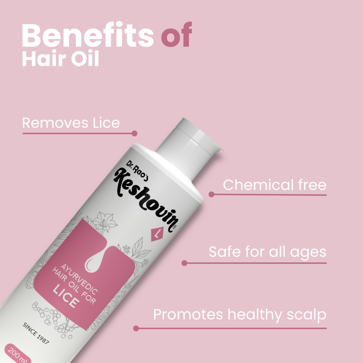 Dr. Rao's Keshovin -L Herbal Anti Lice Hair Oil | Grocsy