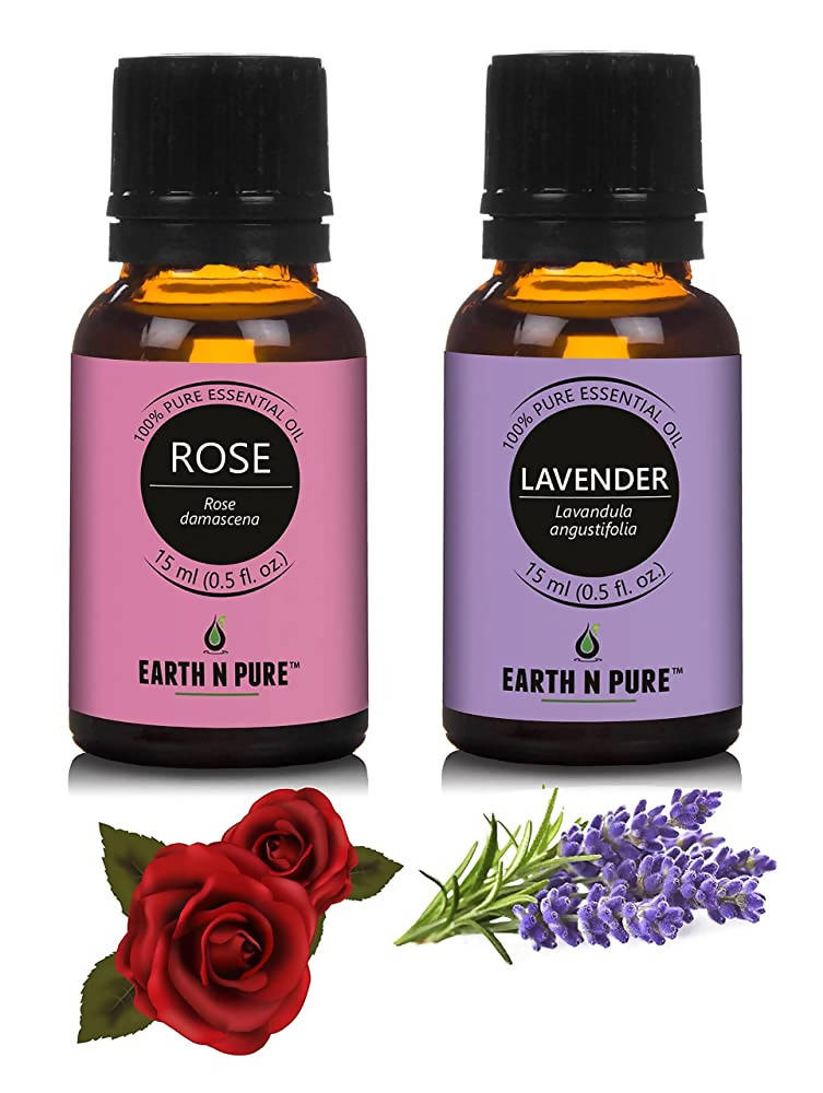 Earth N Pure Lavender & Rose Essential Oils | Grocsy