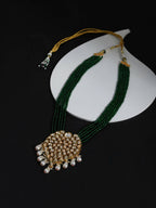 Gold-Toned Green Brass Gold-Polished Necklace - Ruby Raang | Grocsy