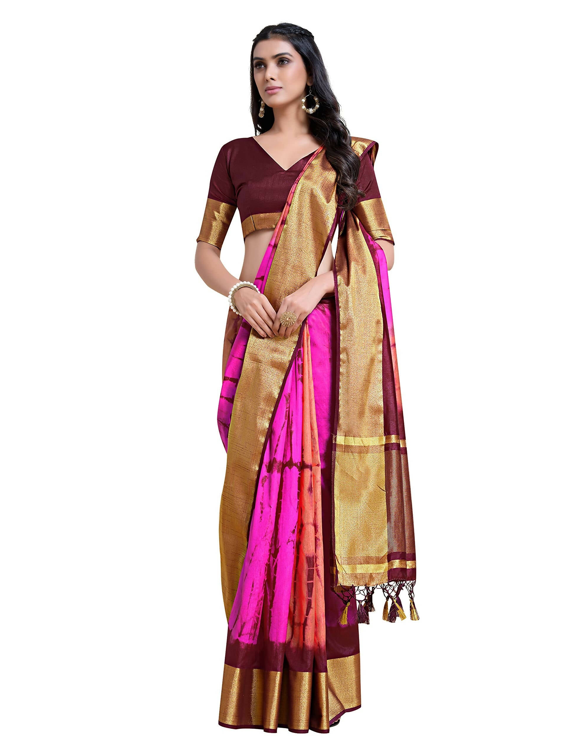 Mimosa Women's Banarasi Silk Multicolor Saree | Grocsy