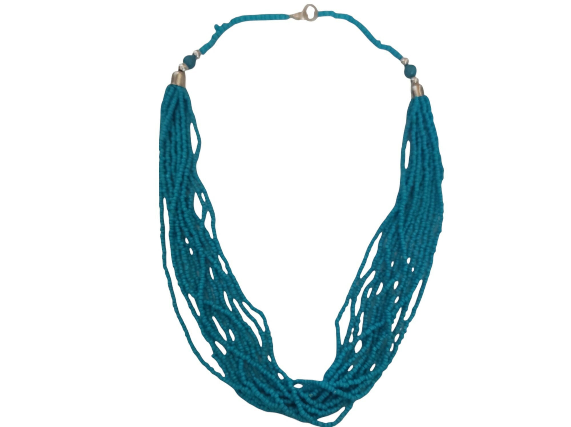 Inhanns Bloom Handmade Beaded Only Necklace - 12 Layers - Sky Bule Necklace | Grocsy