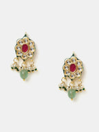 Ruby Raang Long Kundan Neckpiece With Earrings | Grocsy