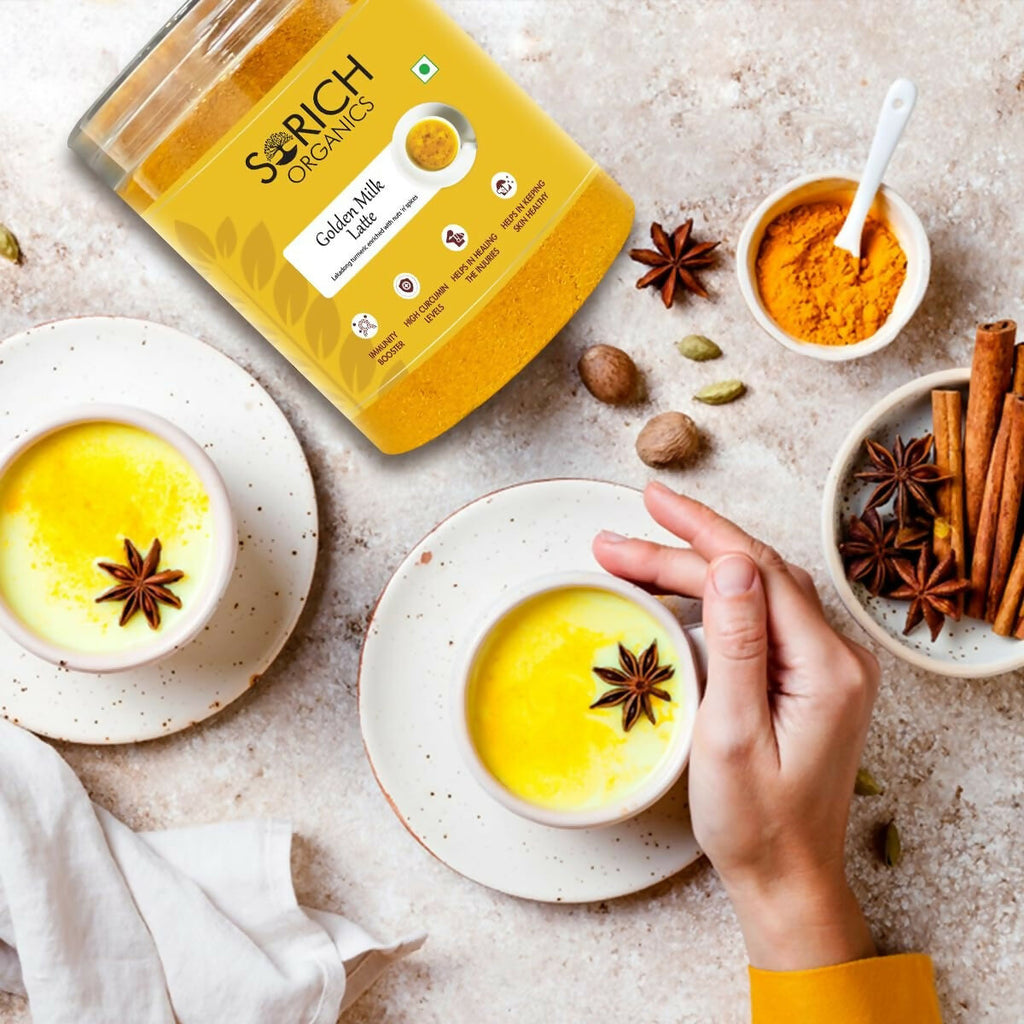 Sorich Organics Chocolate Badam Milk Golden Latte Jars Combo | Grocsy