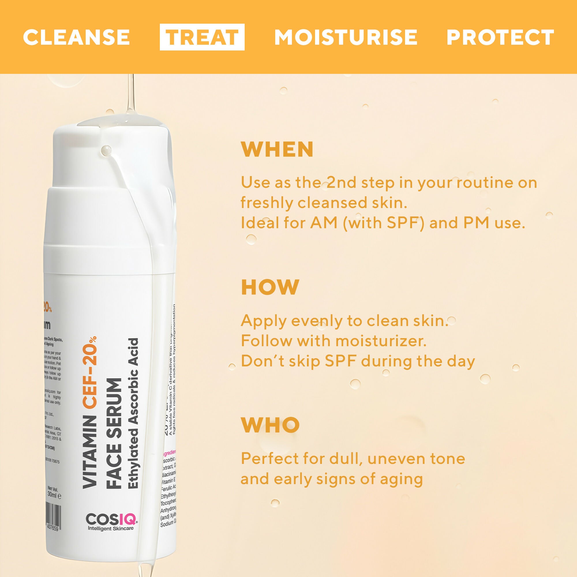 Cos-IQ Vitamin CEF-20% Face Serum | Grocsy