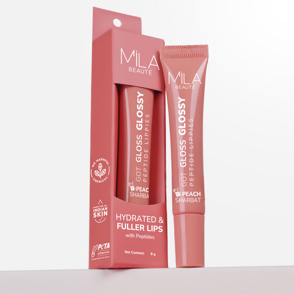 Mila Beaute Got Gloss Peptide Lippies - Peach Sharbat | Grocsy