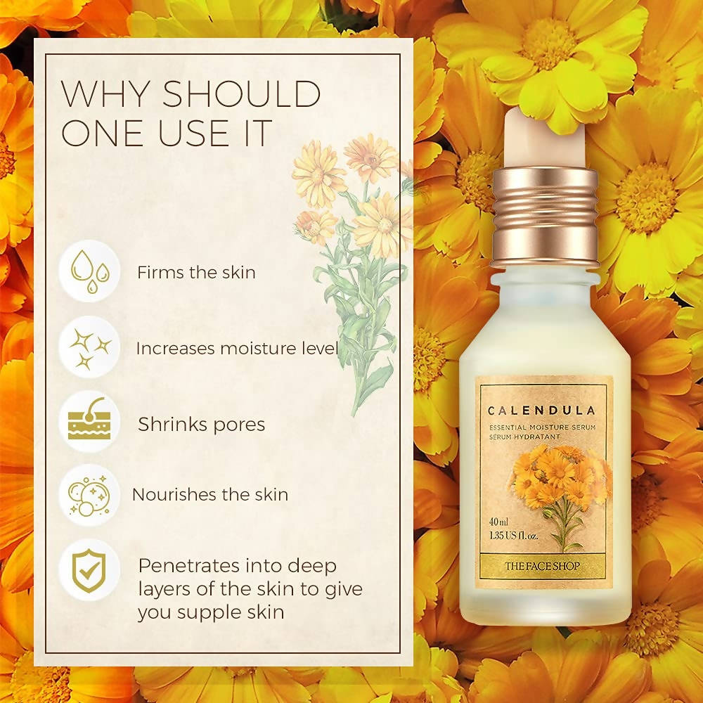 The Face Shop Calendula Essential Moisture Serum - Korean Skincare | Grocsy