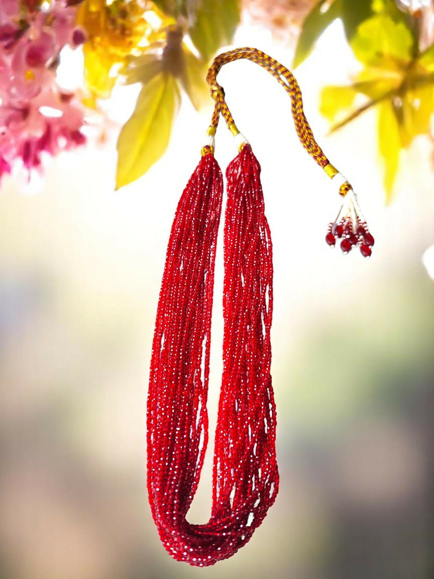 Inhanns Crystal Beads Luxe Edition – Multi-Layered Necklace - Maroon | Grocsy