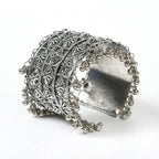 Mominos Fashion Joharkamal Oxidised Silver-Plated Ghungroo Handcraft Bracelet - Design 024