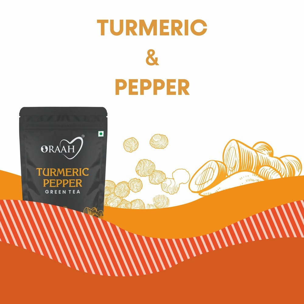 Oraah Turmeric Pepper Green Tea | Grocsy