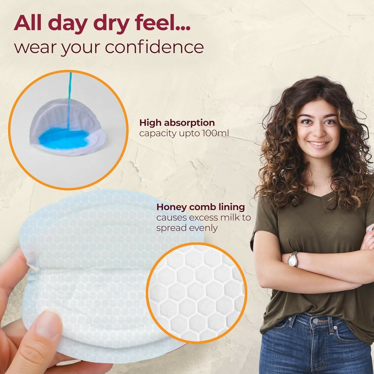 LuvLap Ultra Thin Honeycomb Nursing Breast Pads | Grocsy