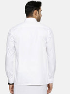 Ramraj Cotton Mens Full Sleeve White Shirt Plus Size | Grocsy