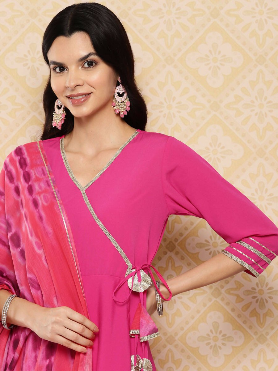 Ahalyaa Women's Traditional wear Kurta Set - Pink | Grocsy