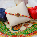 Indianvibez Red Stone Fancy Desginer Rakhi | Grocsy