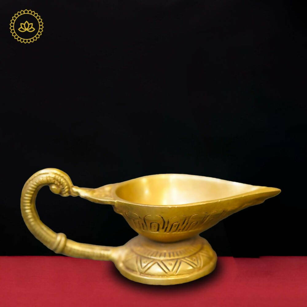 Brass Leaf Diya | Grocsy