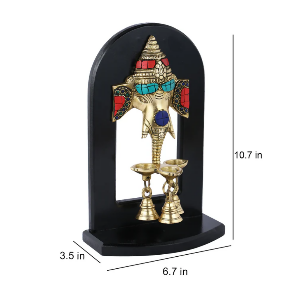 CraftVatika Handwork Ganesha Wall Hanging With Oil Lamp | Grocsy