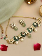 Ruby Raang Antique Kundan Stone Work Jewellery Set | Grocsy