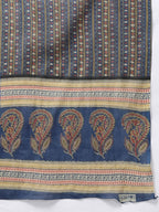 Yufta Women Blue and Red Ethnic Motifs Pure Cotton Kurta with Trouser and Dupatta | Grocsy