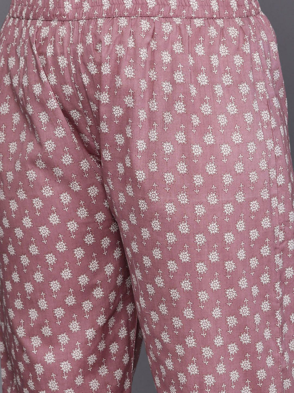 Sztori Plus Size Floral Printed Sequinned Pure Cotton A Line Kurta & Trousers With Dupatta | Grocsy
