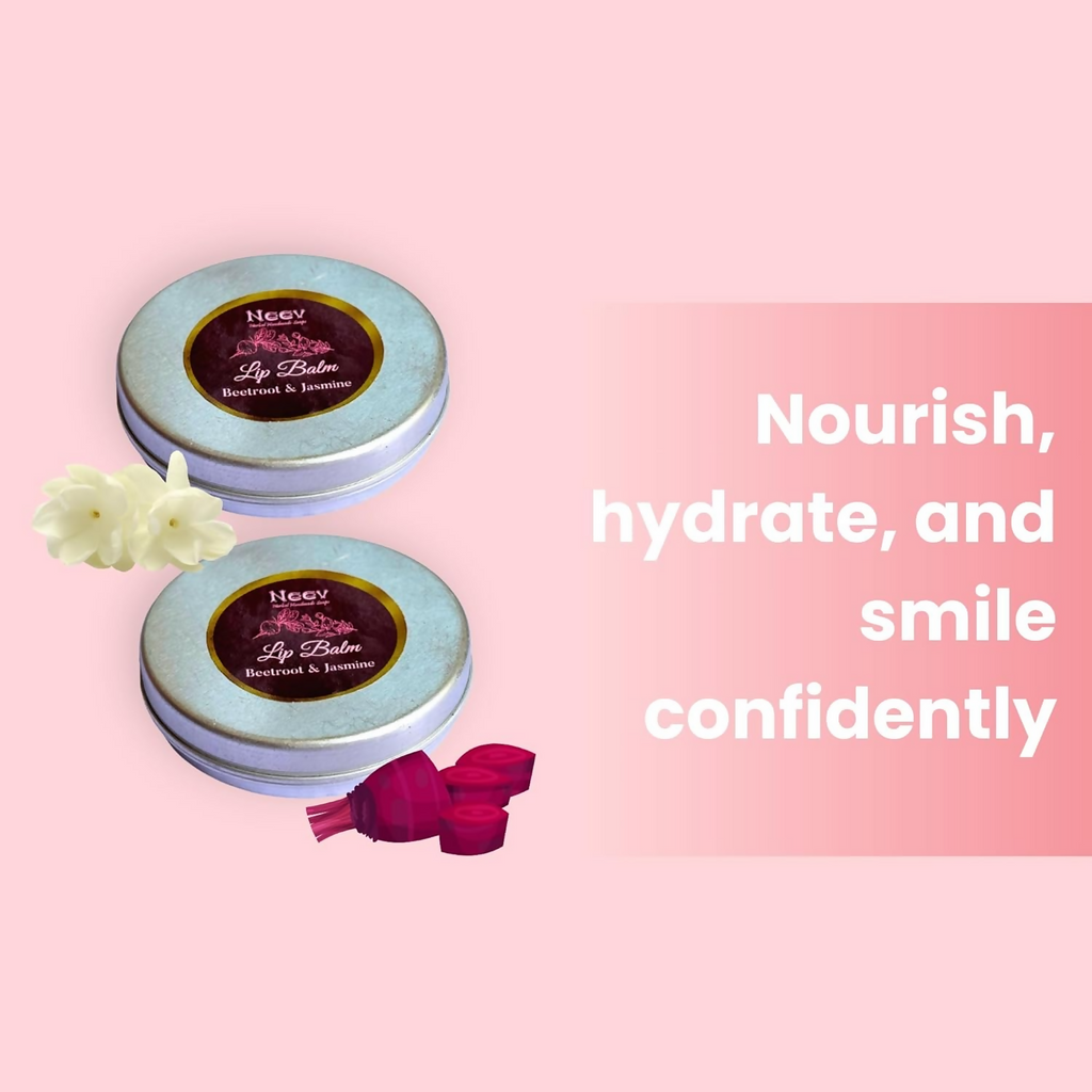 Neev Herbal Handmade Soaps Beetroot & Jasmine Lip Balm | Grocsy