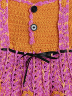 ChutPut Hand knitted Crochet Funky Wool Dress For Baby Girls - Multi | Grocsy