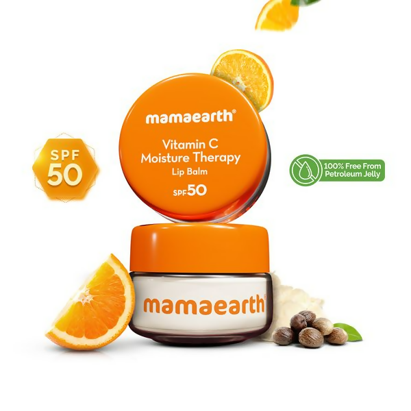 Mamaearth Vitamin C Moisture Therapy Lip Balm SPF 50 with Vitamin C & Honey For Lip Lightening | Grocsy