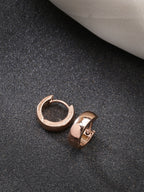 NVR Men's Rose Gold Stainless Steel Hoop Earrings | Grocsy