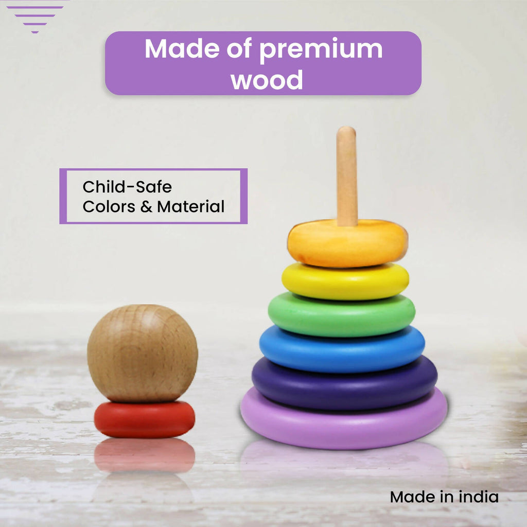 Matoyi Rainbow Colored Ring Stacker Toy For Kids | Grocsy