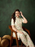 Sangria Printed Kurta With Trousers | Grocsy
