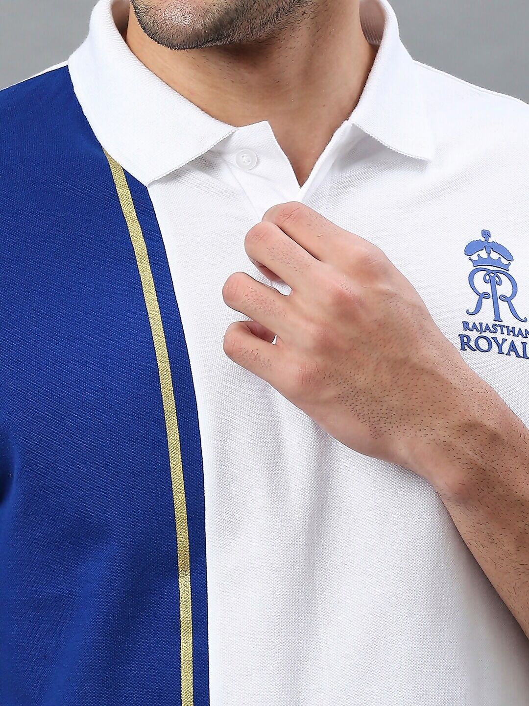 Fancode Rajasthan Royals Polo Collar Cotton IPL T-shirt | Grocsy