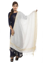 Mominos Fashion Moeza Slub Cotton White Dupatta | Grocsy