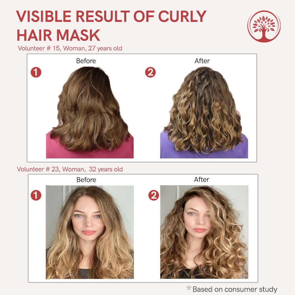 Ivory Natural Curly Hair Mask - Natural Smooth Even Curls For Both Men & Women | Grocsy