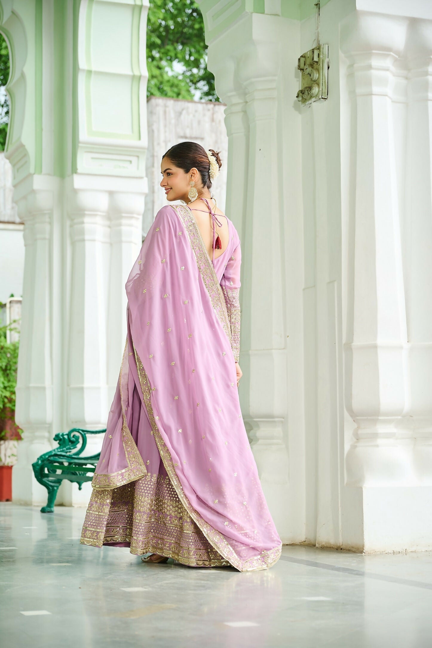 Joban Fashion Pink Georgette Sequence Embroidery Work Kurta Set | Grocsy